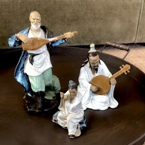 Set of WanJiang Chinese glazed pottery musicians